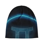 Blue Gemini Zodiac Sign Print Beanie