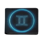 Blue Gemini Zodiac Sign Print Bifold Wallet