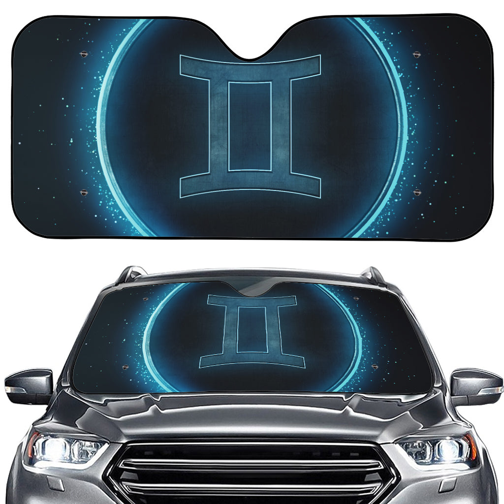 Blue Gemini Zodiac Sign Print Car Windshield Sun Shade