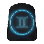 Blue Gemini Zodiac Sign Print Casual Backpack