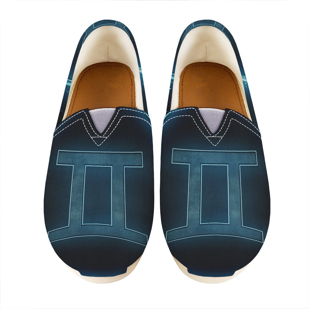 Blue Gemini Zodiac Sign Print Casual Shoes