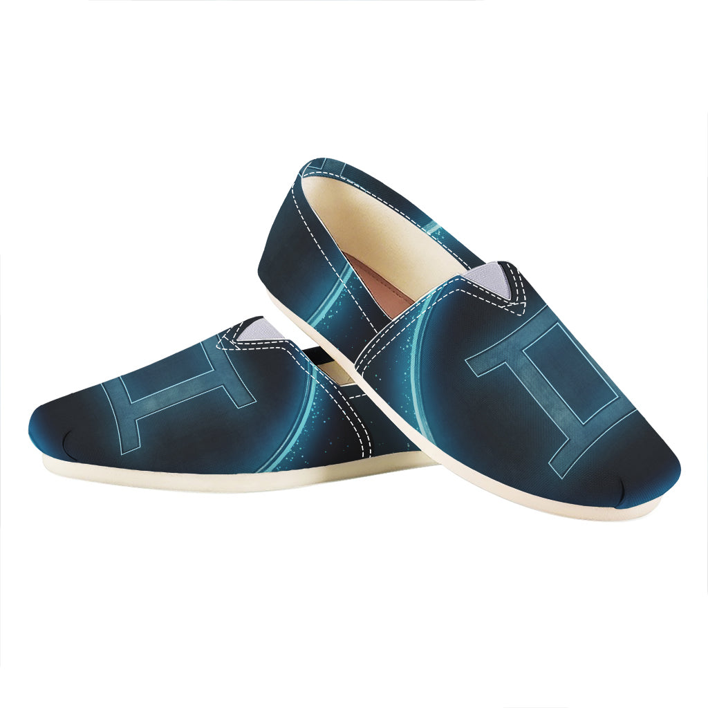 Blue Gemini Zodiac Sign Print Casual Shoes
