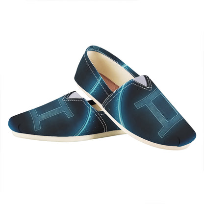Blue Gemini Zodiac Sign Print Casual Shoes