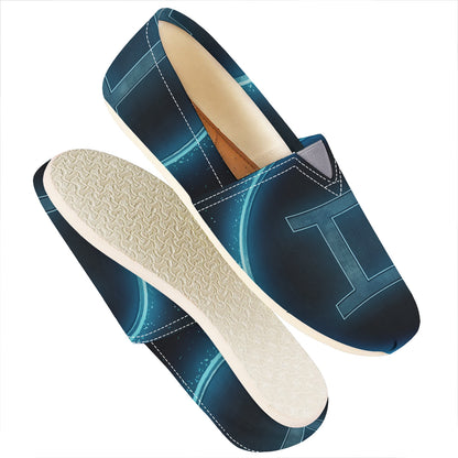 Blue Gemini Zodiac Sign Print Casual Shoes
