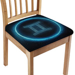Blue Gemini Zodiac Sign Print Chair Cushion Cover