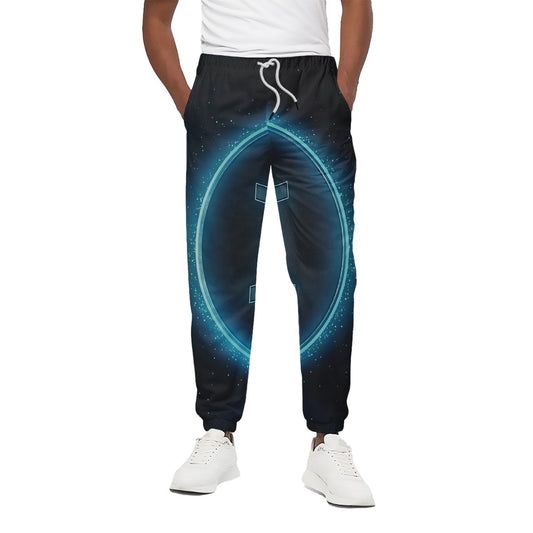 Blue Gemini Zodiac Sign Print Cotton Pants
