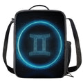 Blue Gemini Zodiac Sign Print Crossbody Lunch Bag