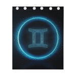Blue Gemini Zodiac Sign Print Curtain