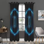 Blue Gemini Zodiac Sign Print Curtain