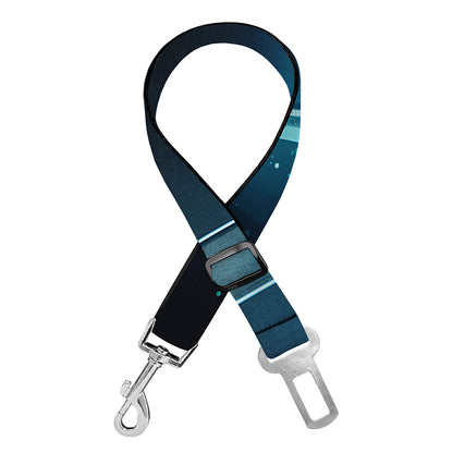 Blue Gemini Zodiac Sign Print Dog Seat Belt