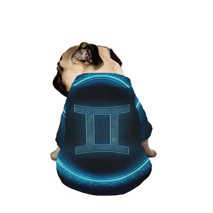 Blue Gemini Zodiac Sign Print Dog Zip Up Jacket