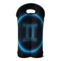 Blue Gemini Zodiac Sign Print Double Neoprene Wine Tote
