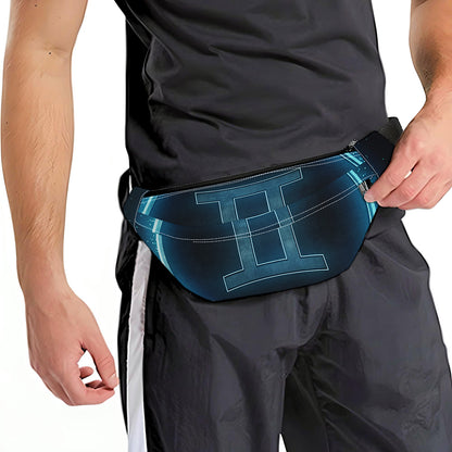 Blue Gemini Zodiac Sign Print Fanny Pack