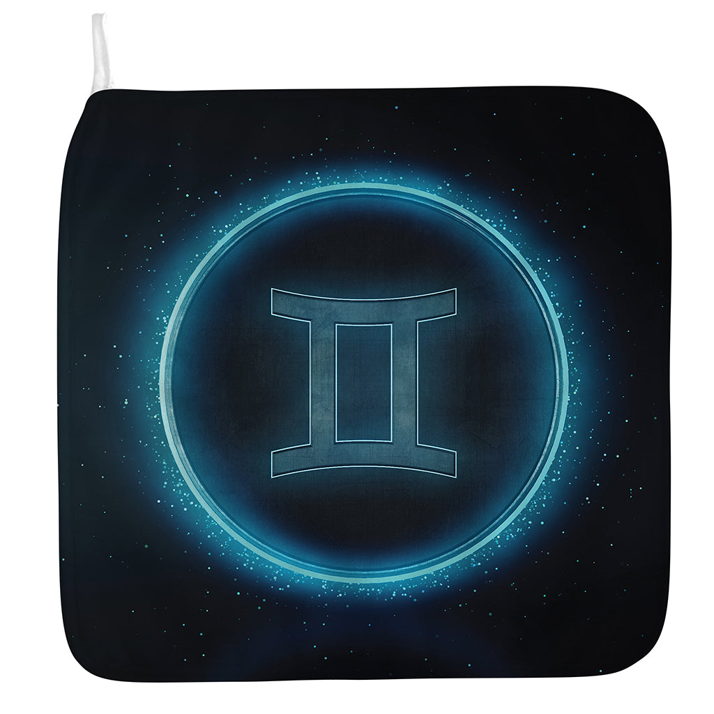 Blue Gemini Zodiac Sign Print Hand Towel