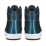 Blue Gemini Zodiac Sign Print High Top Leather Sneakers