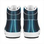 Blue Gemini Zodiac Sign Print High Top Leather Sneakers