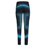 Blue Gemini Zodiac Sign Print High-Waisted Pocket Leggings