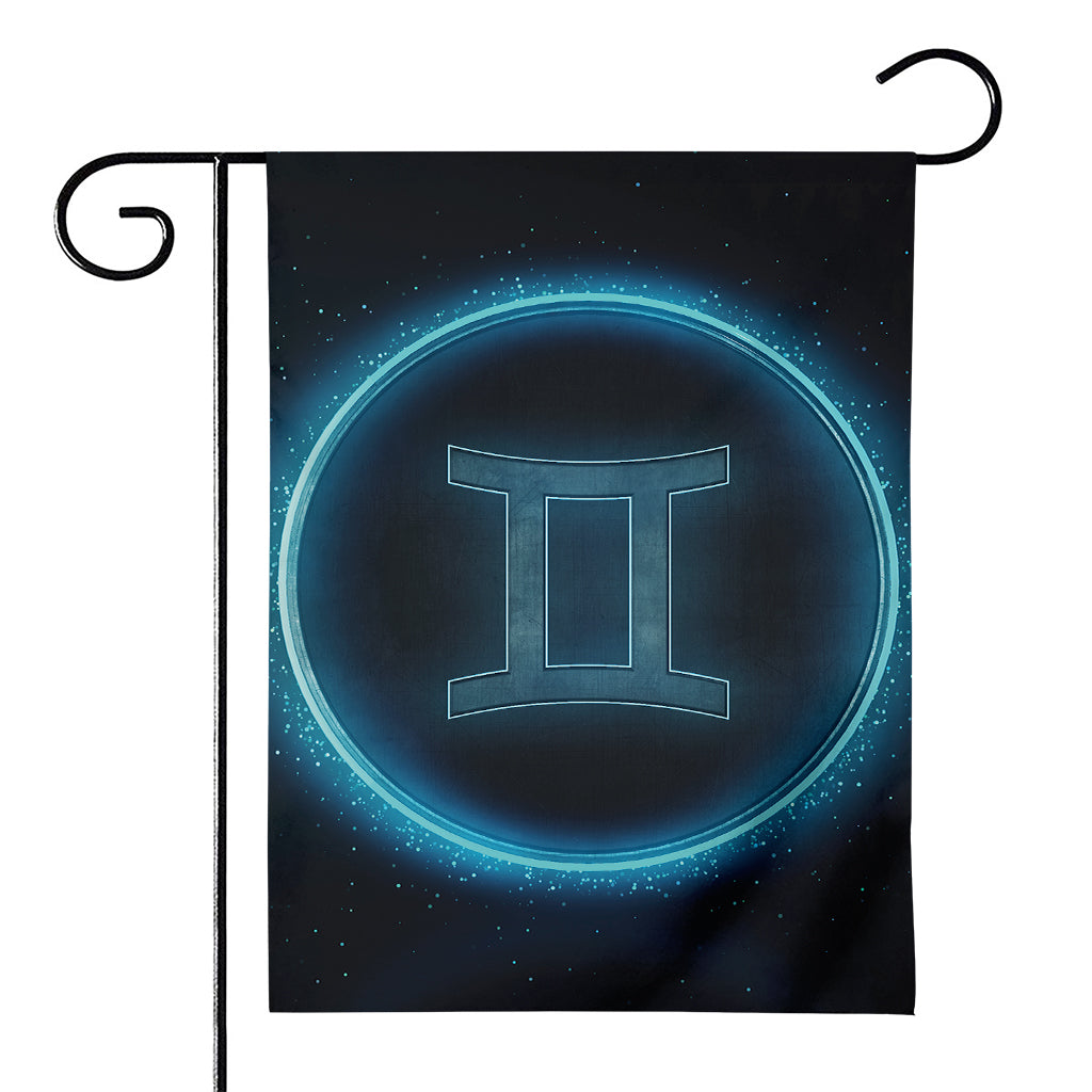 Blue Gemini Zodiac Sign Print House Flag