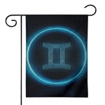 Blue Gemini Zodiac Sign Print House Flag