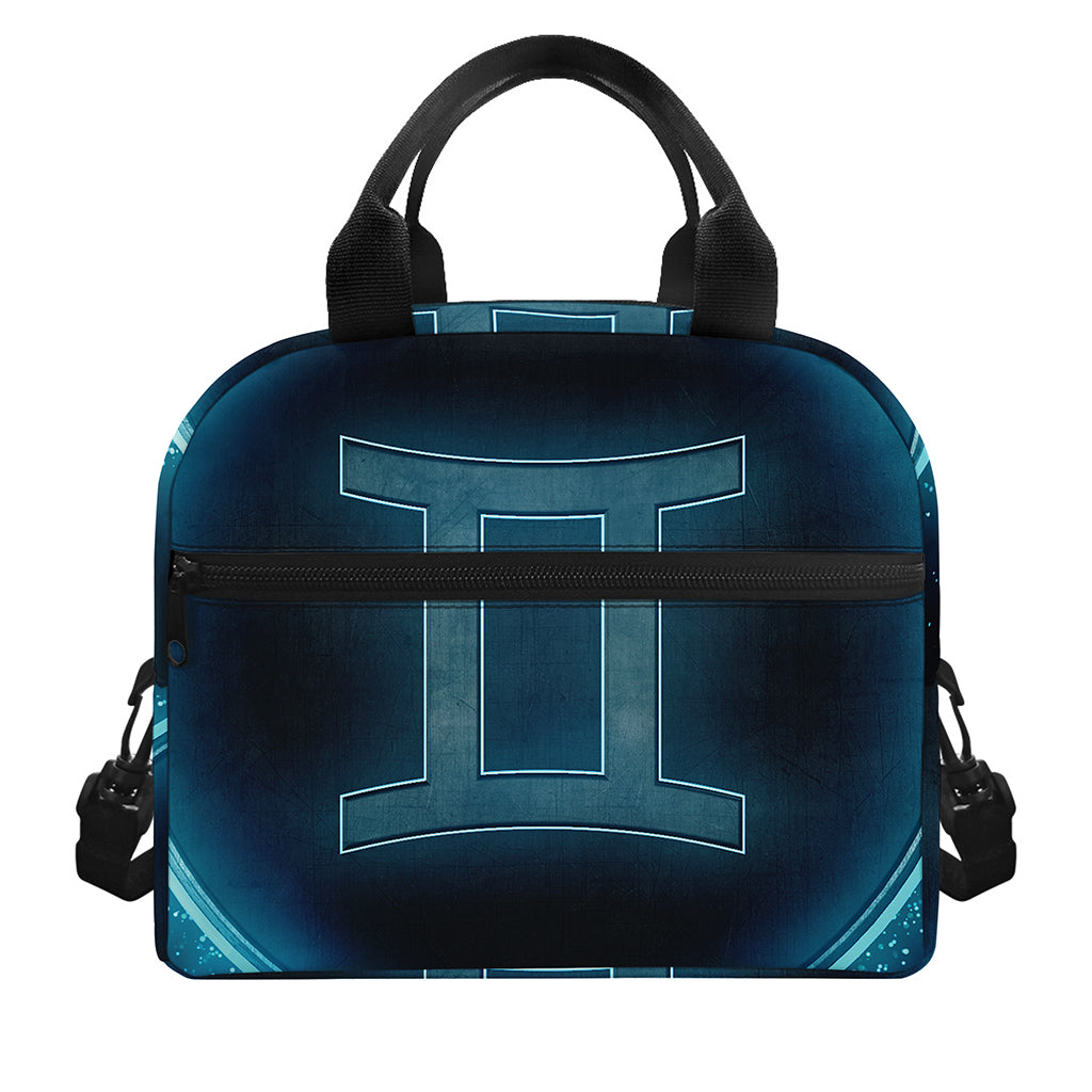 Blue Gemini Zodiac Sign Print Insulated Lunch Bag