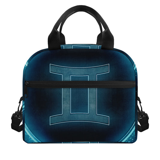 Blue Gemini Zodiac Sign Print Insulated Lunch Bag