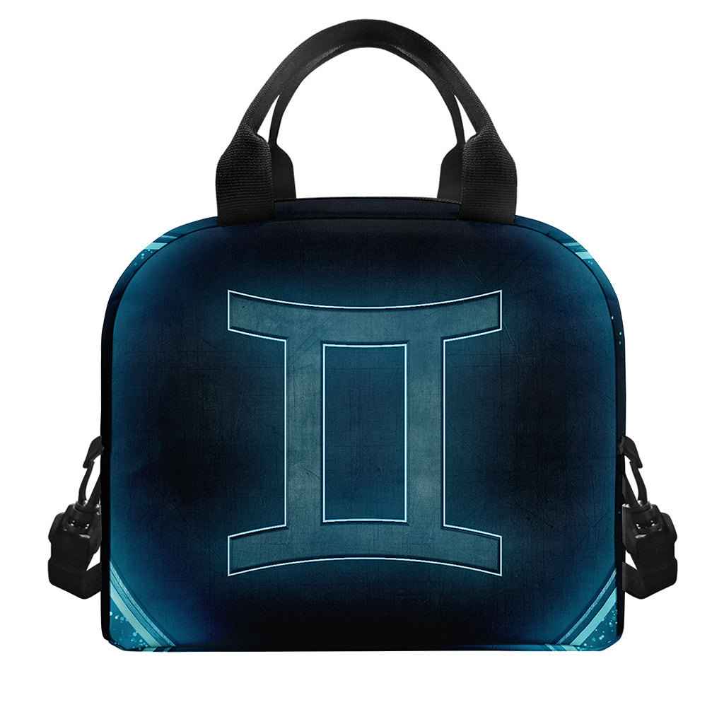 Blue Gemini Zodiac Sign Print Insulated Lunch Bag