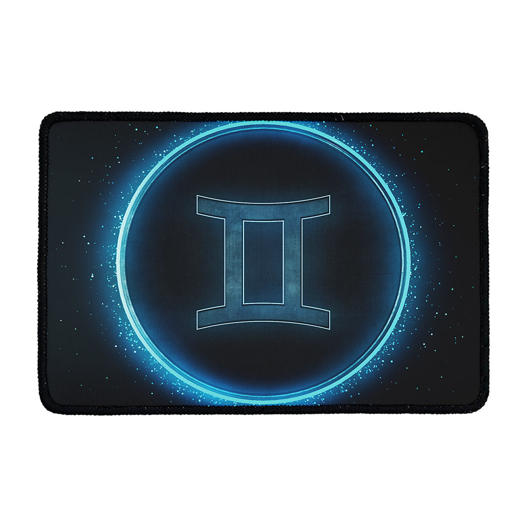 Blue Gemini Zodiac Sign Print Kitchen Mat