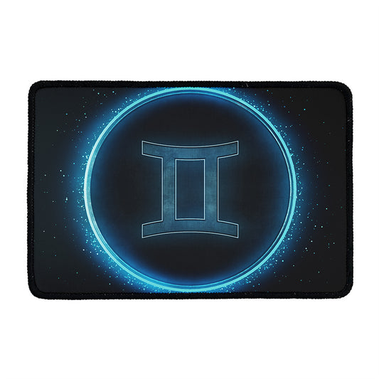 Blue Gemini Zodiac Sign Print Kitchen Mat