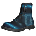 Blue Gemini Zodiac Sign Print Lace-Up Boots