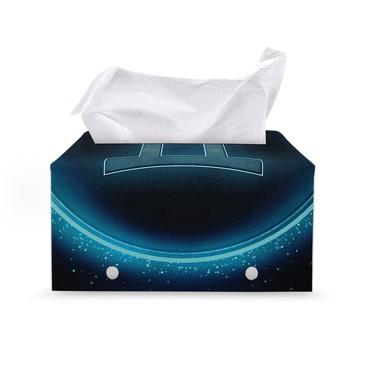 Blue Gemini Zodiac Sign Print Leather Tissue Box Cover
