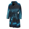 Blue Gemini Zodiac Sign Print Men's Bathrobe