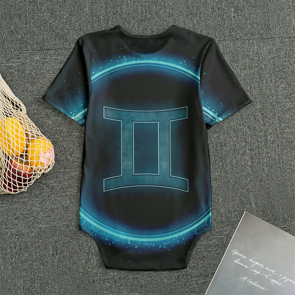 Blue Gemini Zodiac Sign Print Men's Bodysuit