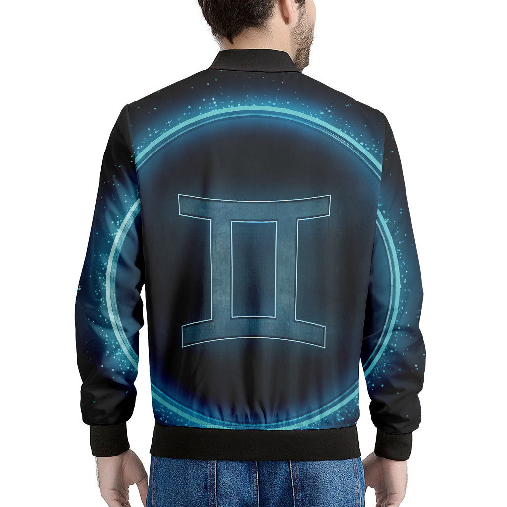 Blue Gemini Zodiac Sign Print Men's Bomber Jacket