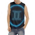 Blue Gemini Zodiac Sign Print Men's Fitness Tank Top