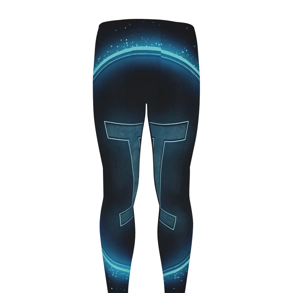 Blue Gemini Zodiac Sign Print Men's leggings