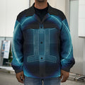 Blue Gemini Zodiac Sign Print Men's Shirt Jacket