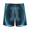 Blue Gemini Zodiac Sign Print Men's Athletic Shorts