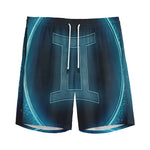 Blue Gemini Zodiac Sign Print Men's Sports Shorts