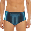 Blue Gemini Zodiac Sign Print Men's Triangle Swim Briefs