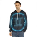Blue Gemini Zodiac Sign Print Men's Velvet Pullover Hoodie