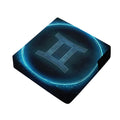 Blue Gemini Zodiac Sign Print Outdoor Seat Cushion Cover