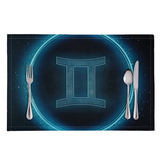 Blue Gemini Zodiac Sign Print Placemat