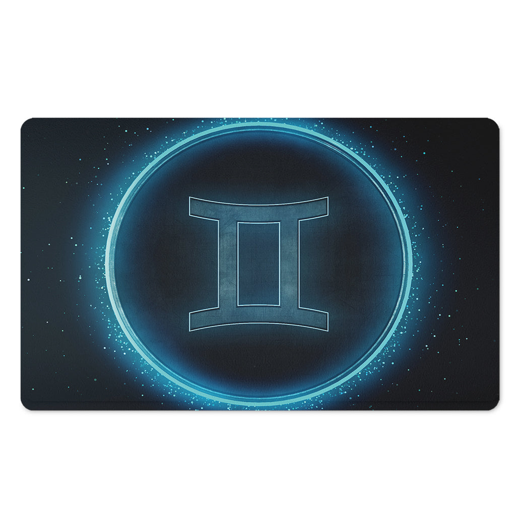 Blue Gemini Zodiac Sign Print Polyester Doormat