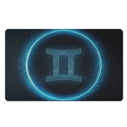 Blue Gemini Zodiac Sign Print Polyester Doormat