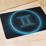 Blue Gemini Zodiac Sign Print Polyester Doormat