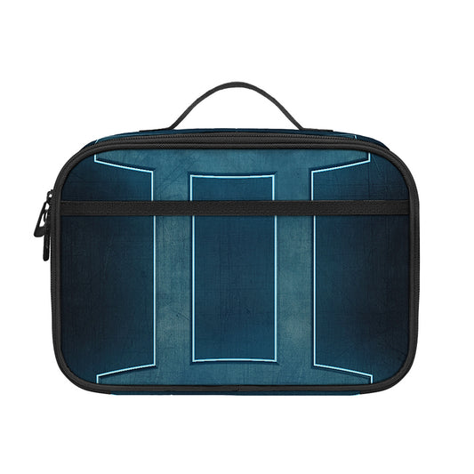 Blue Gemini Zodiac Sign Print Portable Lunch Bag