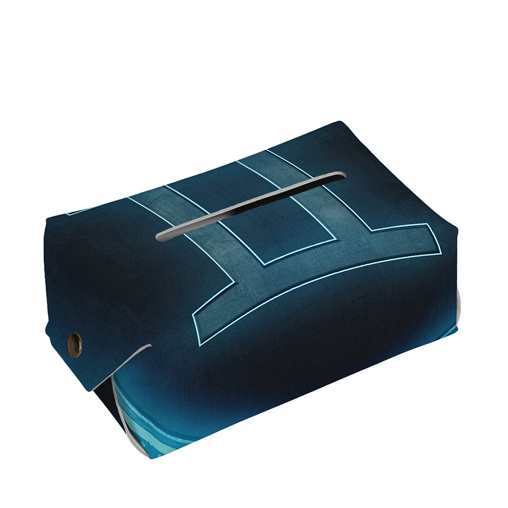 Blue Gemini Zodiac Sign Print Rectangle Tissue Box Cover