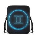 Blue Gemini Zodiac Sign Print Rectangular Crossbody Bag
