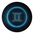 Blue Gemini Zodiac Sign Print Round Floor Mat