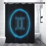 Blue Gemini Zodiac Sign Print Shower Curtain